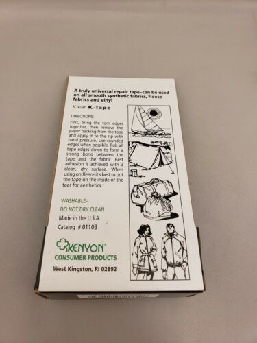 Kenyon Klear K-Tape 3" x 18" Clear Urethane Repair Tape for Smooth Fabrics/Vinyl