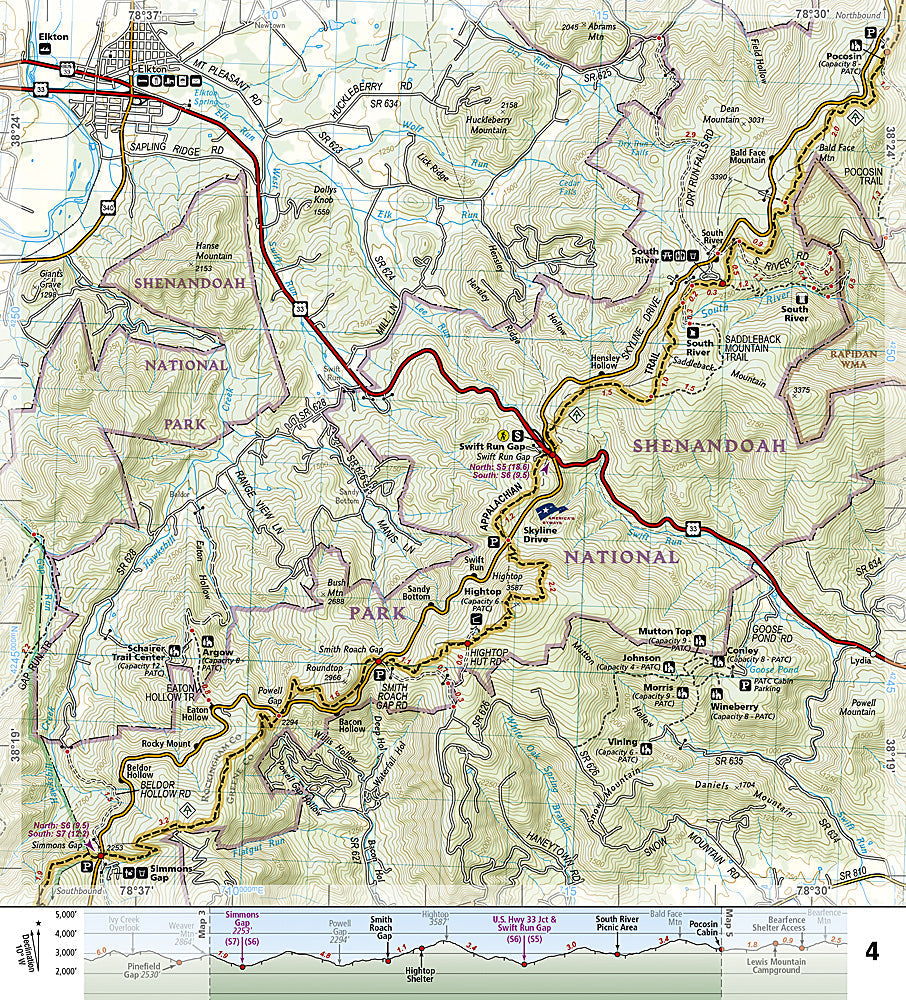 National Geographic Appalachian Trail Map Guide VA WV MD Calf Mt-Raven Rock TI00001505