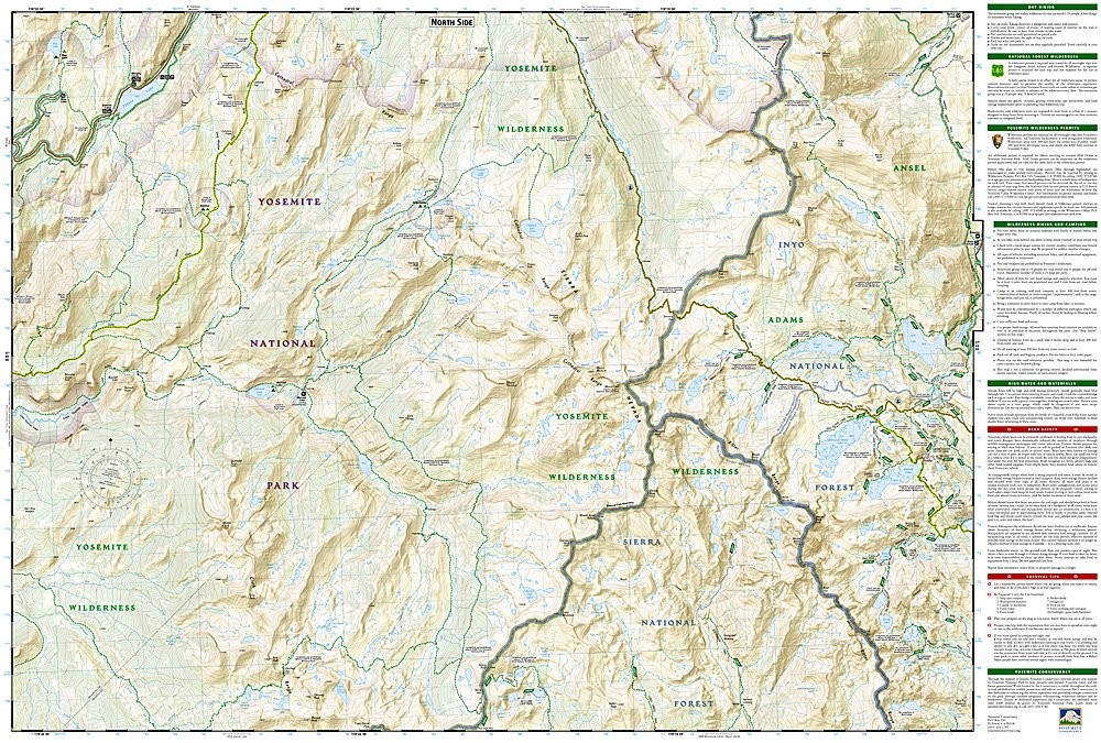 National Geographic Trails Illustrated CA Yosemite NP SE Ansel Adams Map TI00000309
