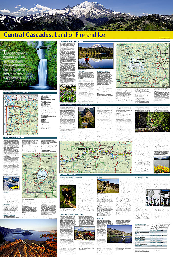 National Geographic Central Cascades Destination Touring Map & Guide DM01020690