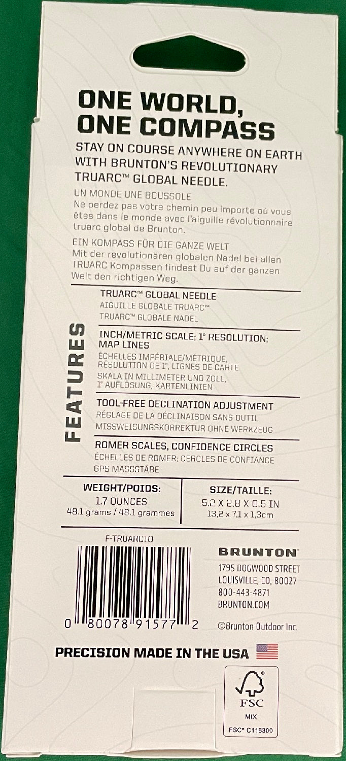 Brunton TruArc 10 Baseplate Compass w/Lanyard F-TRUARC10