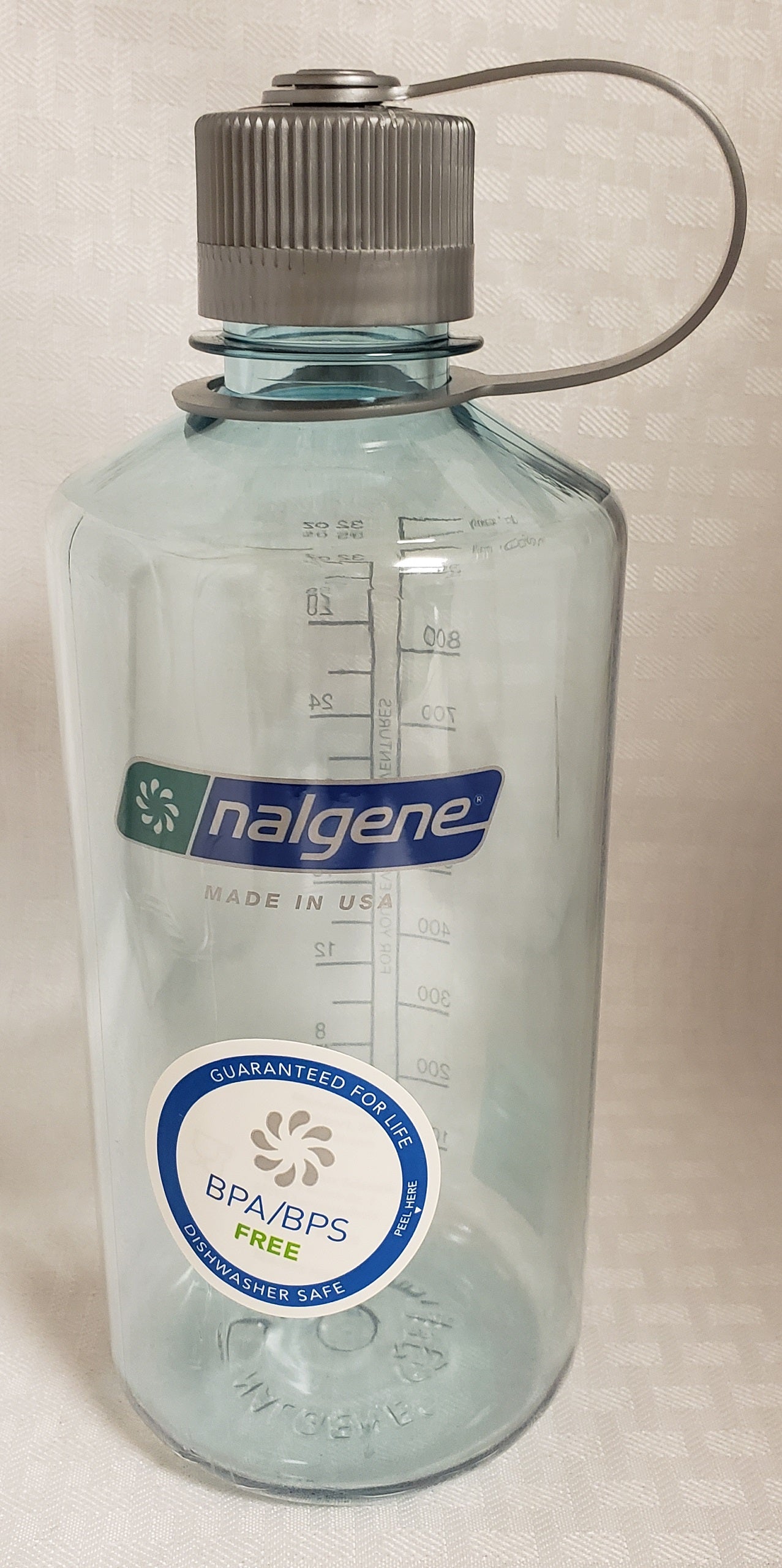 Nalgene Narrow Mouth 32oz Tritan Water Bottle Seafoam w/Silver Lid