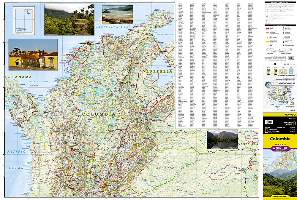 National Geographic Adventure Map Colombia South America AD00003405