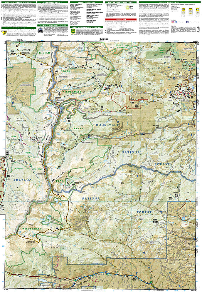 National Geographic Trails Illustrated Colo Winter Park Central City Map TI00000103