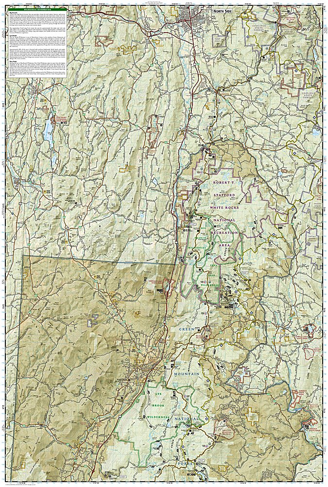 National Geographic Trails Illustrated VT Green Mountains Nat Forest S Map TI00000748