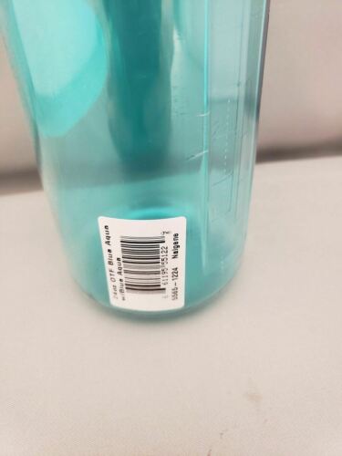Nalgene On The Fly 24oz Water Bottle Clear Aqua w/Blue OTF Cap - BPA Free