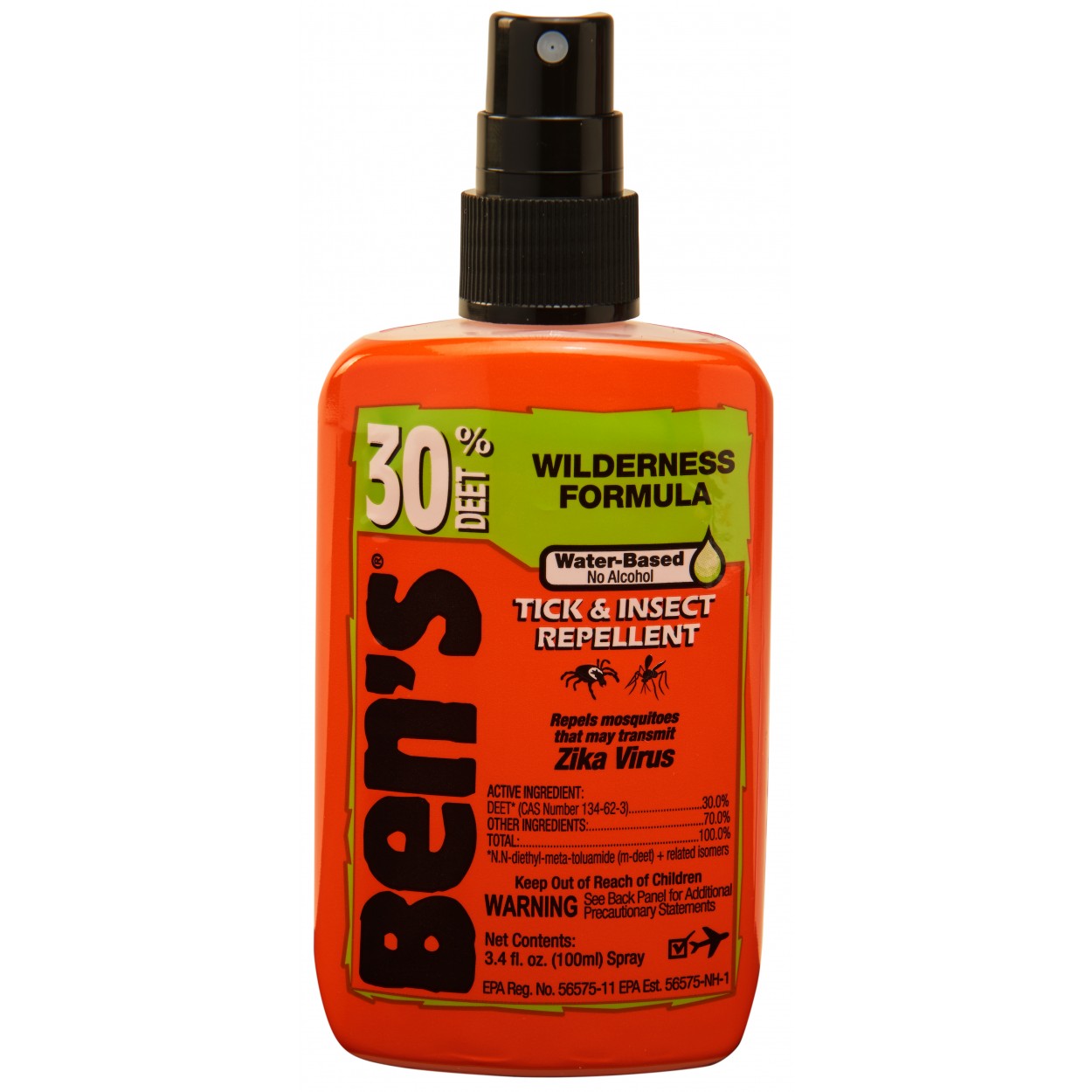Ben's 30% DEET Wilderness Repellent 3.4 fl oz Pump Bottle OEM 0006-7187