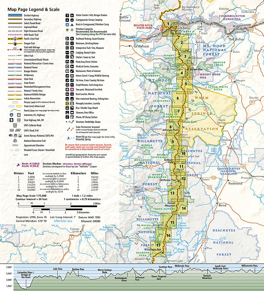 National Geographic TI Pacific Crest Trail OR North Topographic Map Guide TI00001004
