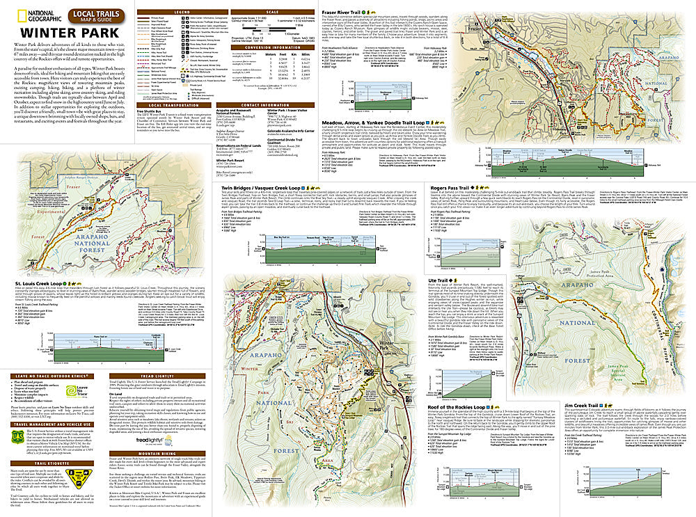 National Geographic Trails Illustrated Winter Park CO Local Trails Map & Guide TI00000604