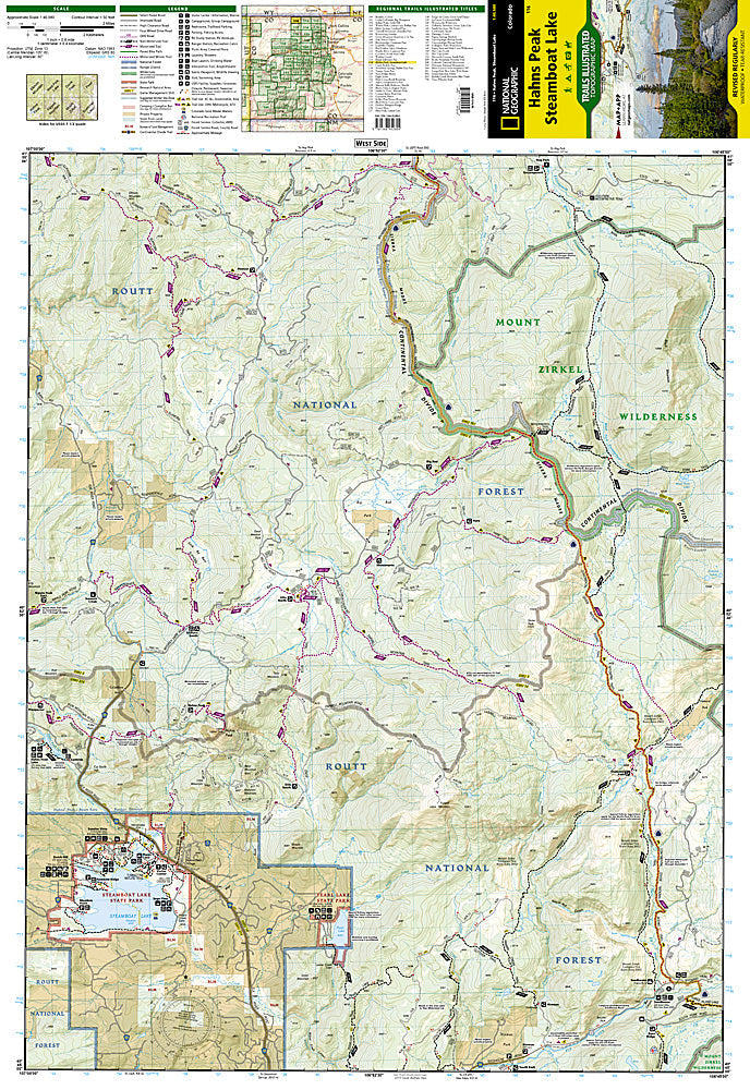 National Geographic Trails Illustrated Colo Hahns Peak / Steamboat Lake Map TI00000116