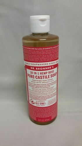 Dr Bronner's / Bronners 18-In-1 Hemp Rose Scent Pure-Castile Soap 16 oz Organic