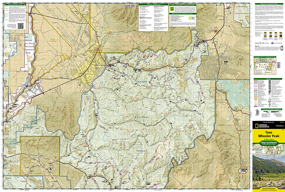 National Geographic Trails Illustrated Mexico Taos Wheeler Peak Map TI00000730