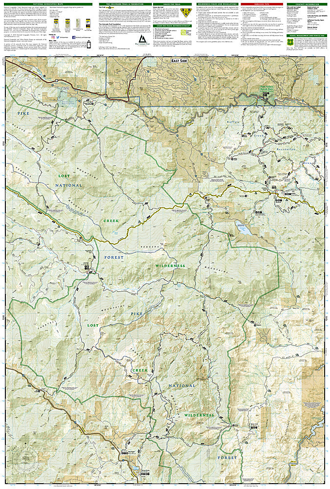 National Geographic Trails Illustrated Colo Tarryall Mtns Kenosha Pass Map TI00000105