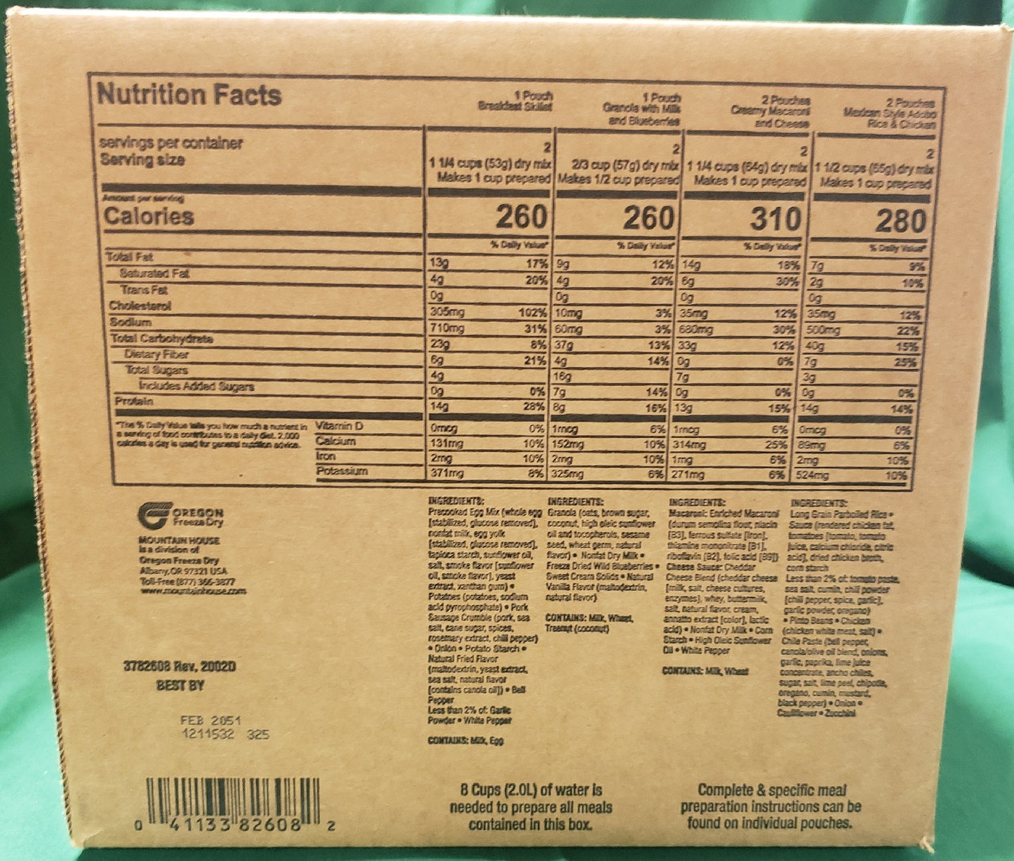 Mountain House Just In Case 2-Day Emergency Food Supply 82608