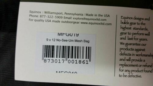 Equinox No-See-Um Mesh Storage Ditty Bag 9"x12" Stuff Sack w/Cordlock