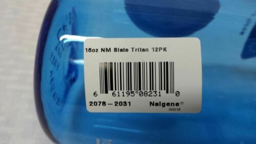 Nalgene Narrow Mouth 16oz BPA Free Tritan Water Bottle Slate Blue w/Black Lid