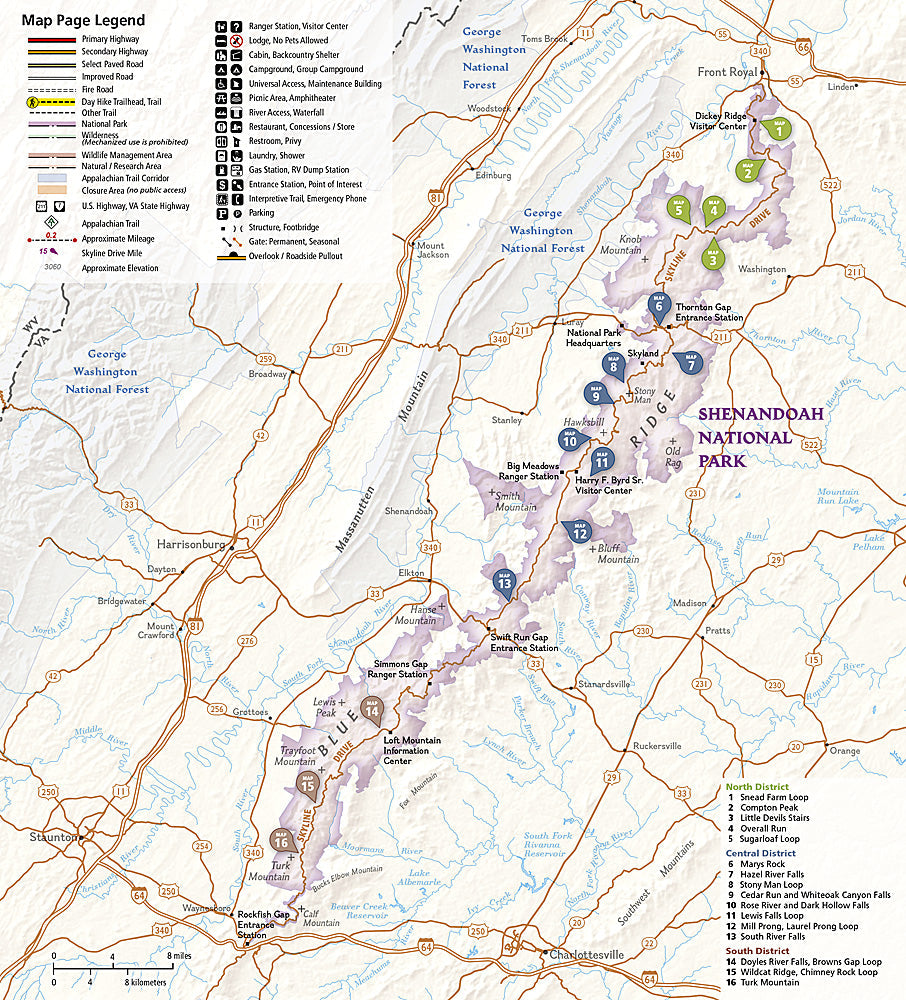 National Geographic TI Shenandoah National Park Day Hikes Topographic Map Guide TI00001703