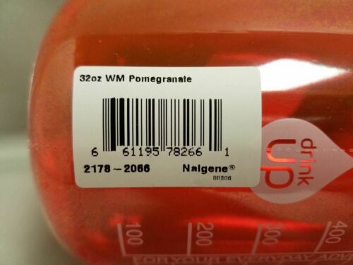 Nalgene Wide Mouth 32oz Loop Top Water Bottle Pomegranate w/Yel. Lid BPA Free
