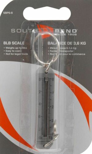 South Bend Fishing 8lb Spring Scale - Small & Easy to Carry, Shows Lbs & Kg
