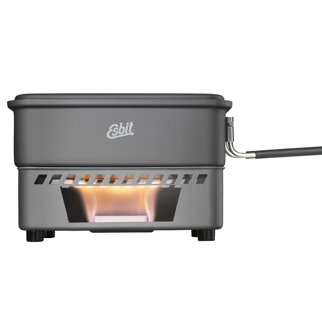 Esbit Solid Fuel Stove Cookset Windscreen w/1100ml Pot, Handles & Lid E-CS1100HA