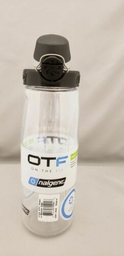 Nalgene On The Fly 24oz Water Bottle Clear w/Black OTF Cap - BPA Free