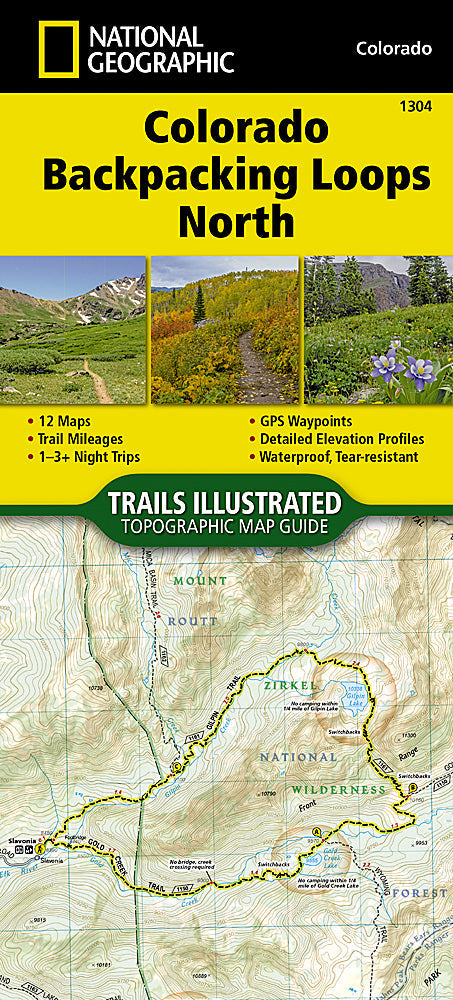 National Geographic TI Colorado Backpack Loops North Topographic Map Guide TI00001304