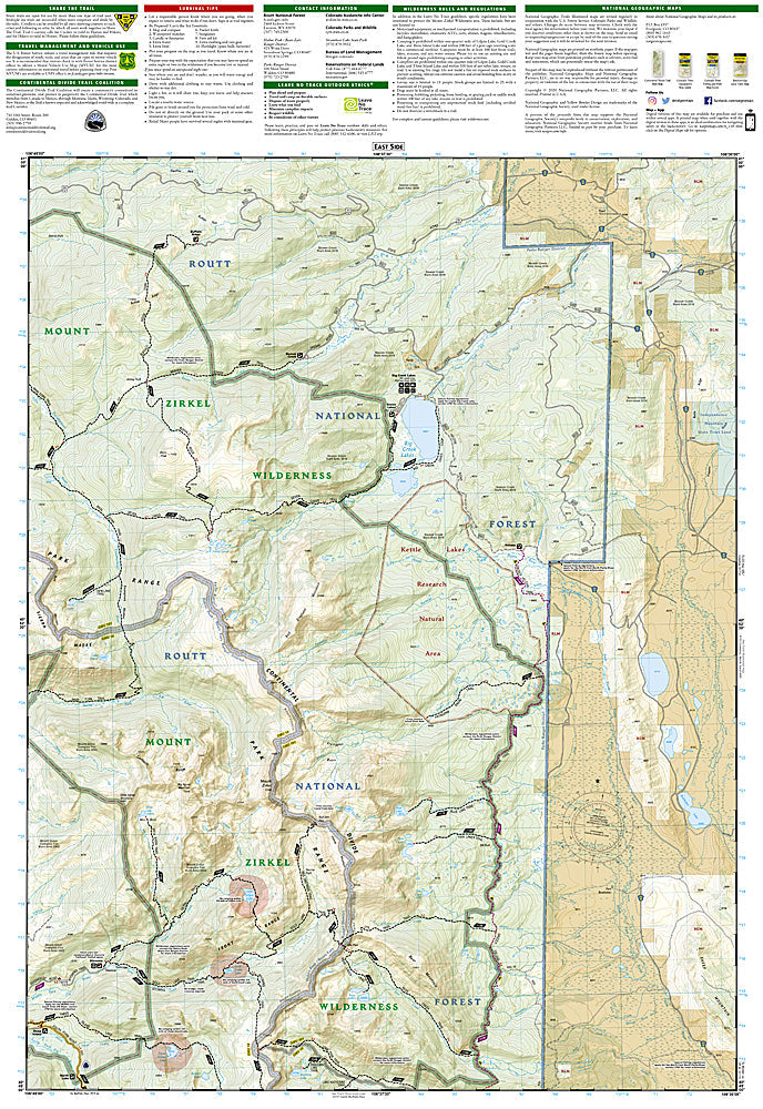 National Geographic Trails Illustrated Colo Hahns Peak / Steamboat Lake Map TI00000116