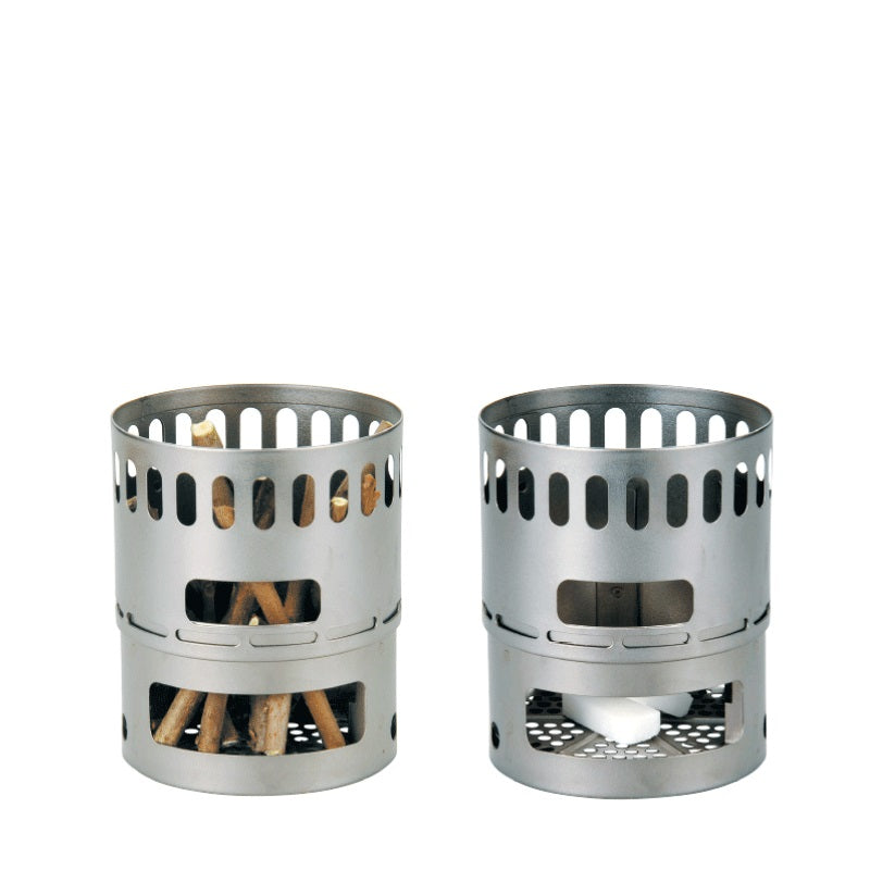 Evernew Titanium Ti Stove & DX Stand Set EBY255 Tri-Fuel Alcohol/Wood/Tablets