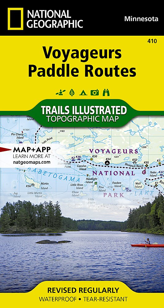 National Geographic Trails Illustrated MN Voyageurs Paddling Routes Topo Map TI00000410