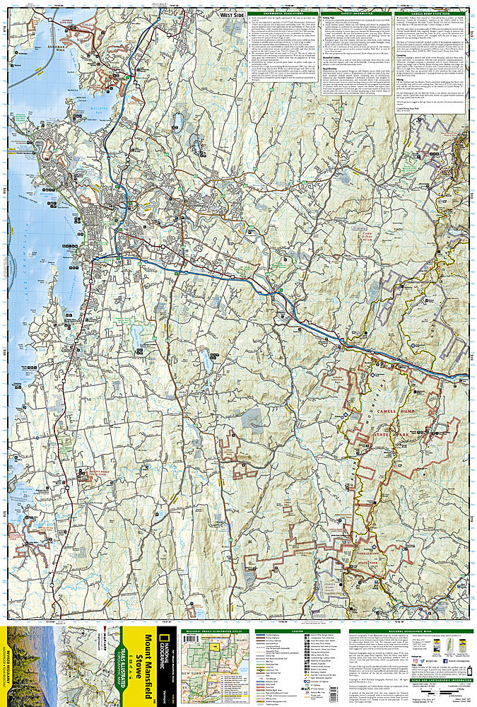 National Geographic Trails Illustrated VT Mount Mansfield / Stowe Map TI00000749