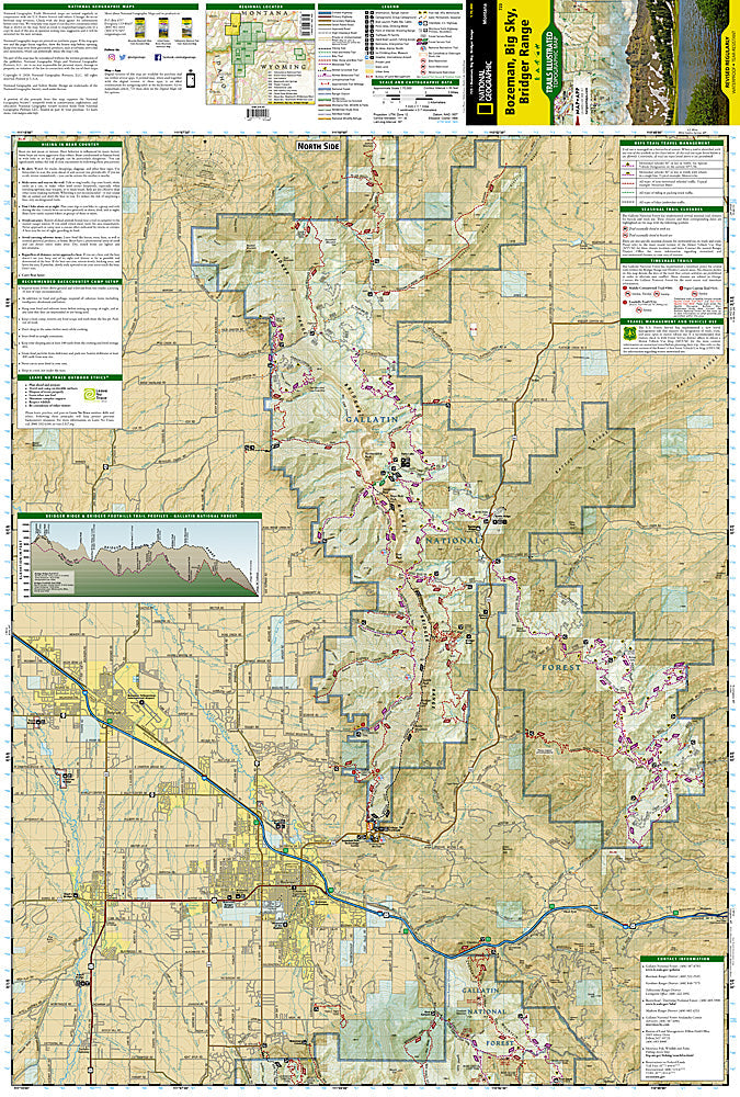 National Geographic Trails Illustrated MT Bozeman Big Sky Bridger Range Map TI00000723