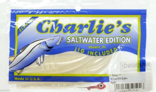 Charlie's Worms Chug-O Pearl / White Fishing Charlies Worms 8-Pack 50504