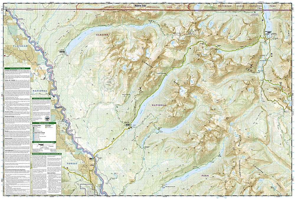 National Geographic Trails Illustrated Montana Glacier N Park North Fork Map TI00000313