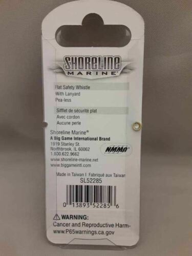 Shoreline Marine Emergency / Survival Flat Safety Whistle w/Lanyard - Meets USCG