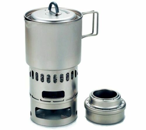 EverTitanium Appalachian Set Stove Pot w/lid Windscreen Cookset ECA268R