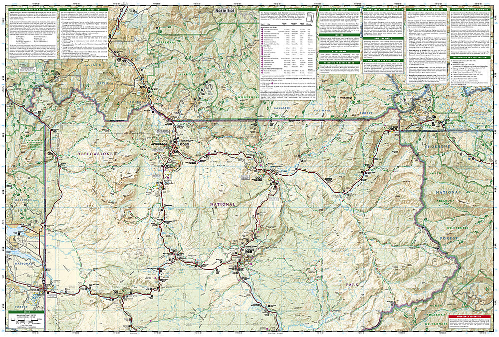 National Geographic Trails Illustrated Wyoming Yellowstone National Park Map 201