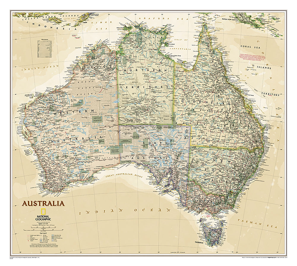 National Geographic Australia Executive Standard Wall Map 30.25" x 27.25" RE01020439