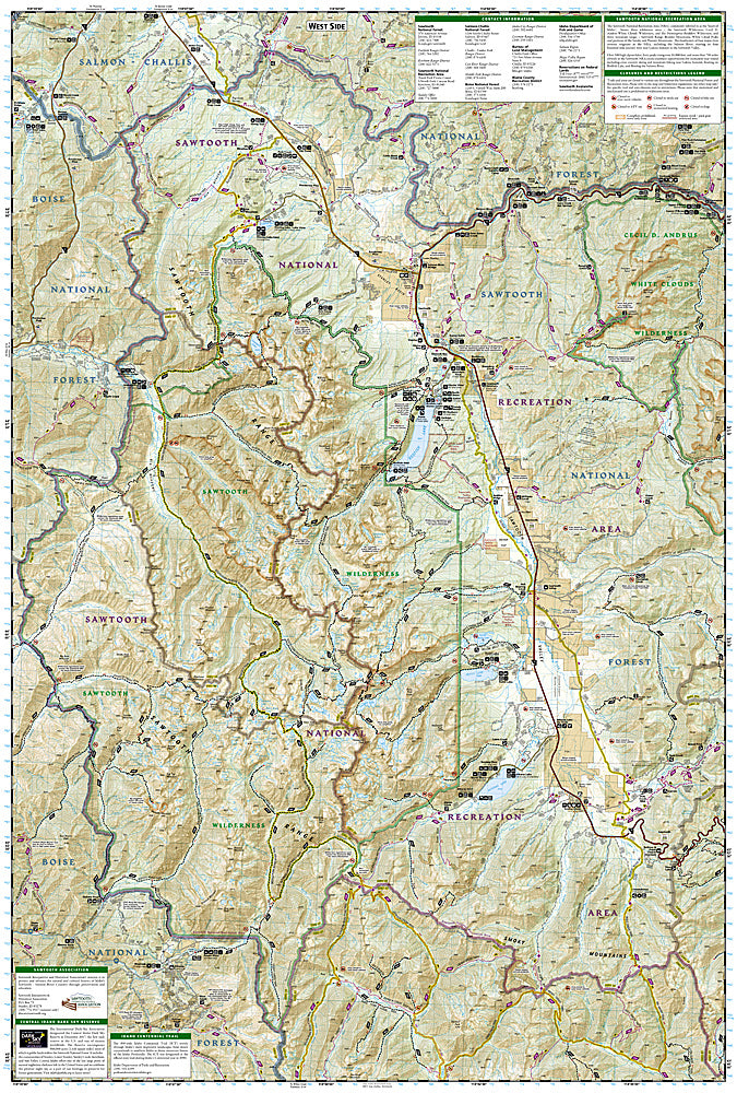 National Geographic Trails Illustrated ID Sawtooth Nat. Recreation Area Map TI00000870