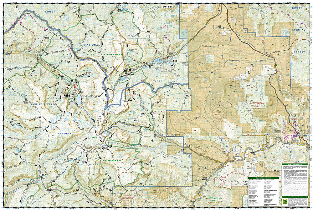 National Geographic Trails Illustrated CO Flat Tops Wilderness North Map TI00000150