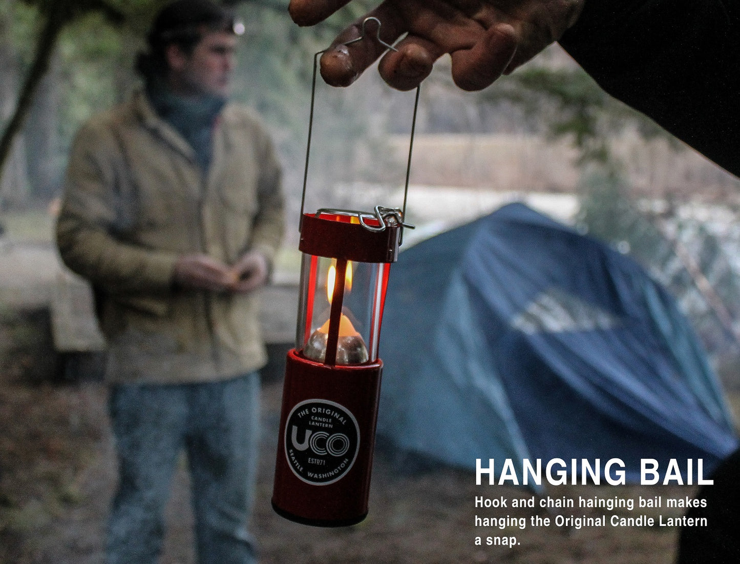UCO Original Candle Lantern Powder Coated Red L-C-STD
