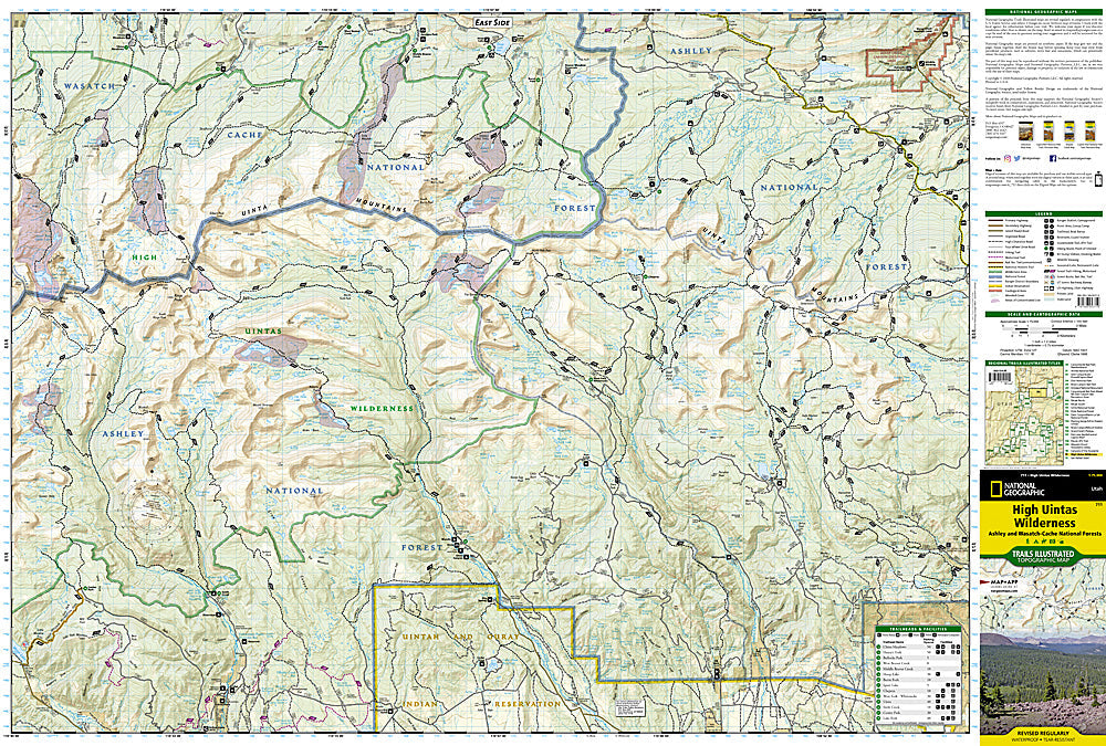 National Geographic Trails Illustrated Utah High Uintas Wilderness Map TI00000711
