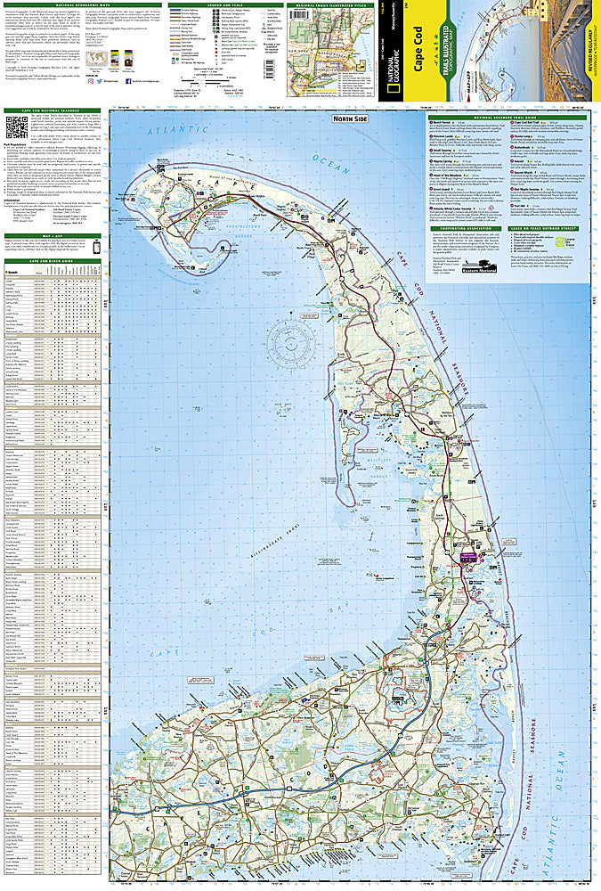 National Geographic Trails Illustrated Massachusetts Cape Cod Map TI00000250
