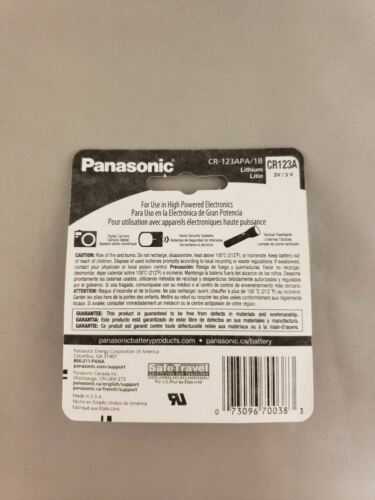 Panasonic CR123A Lithium 3V Camera Photo Battery 1-Pack CR17345-DL/EL123A-K123A