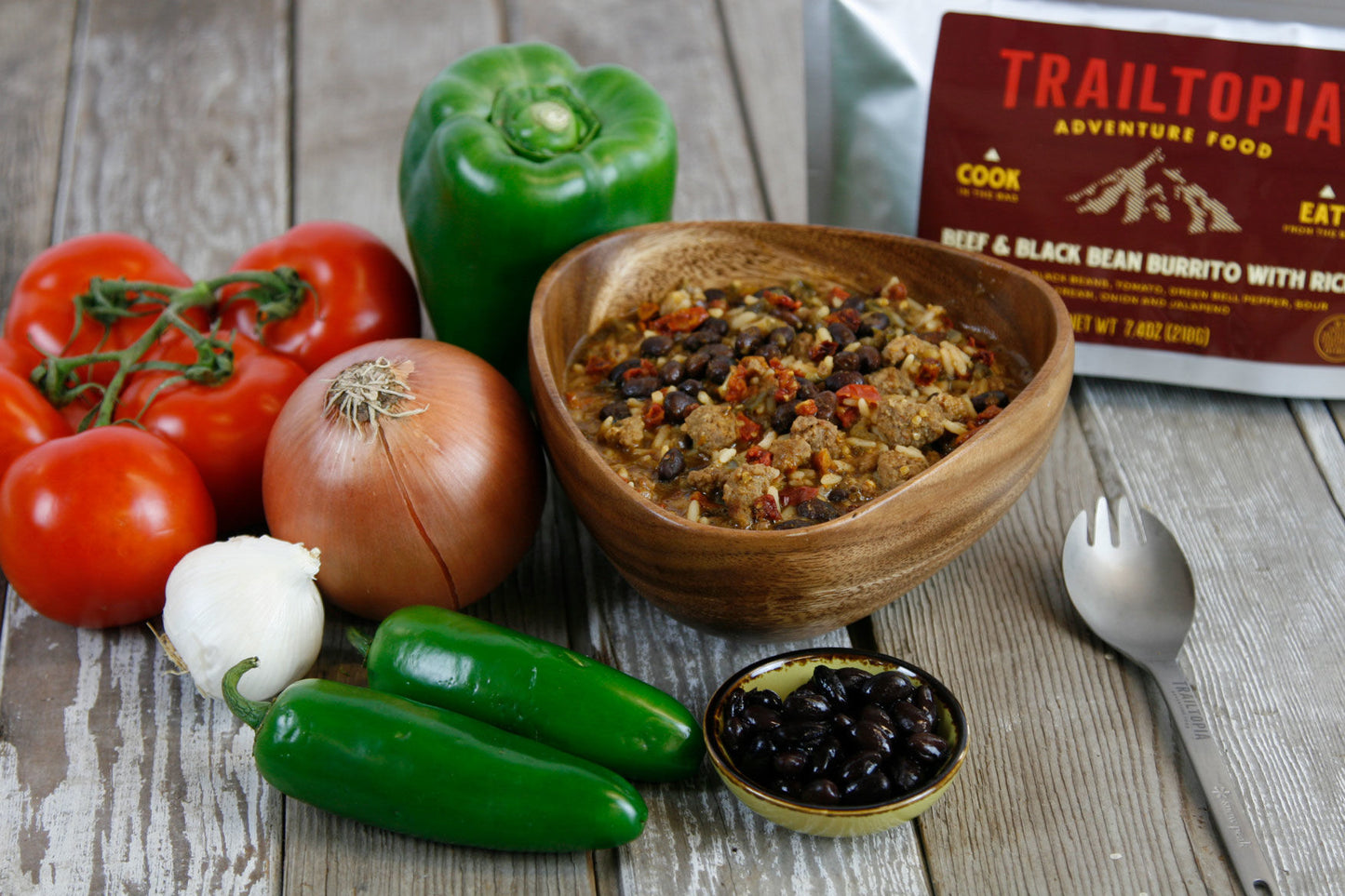 Trailtopia Beef & Black Bean Burrito w/Rice 2 Serving