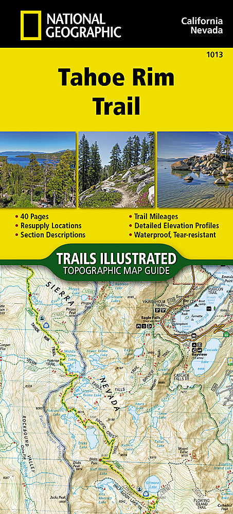 National Geographic TI Tahoe Rim Trail Topographic Map Guide TI00001013