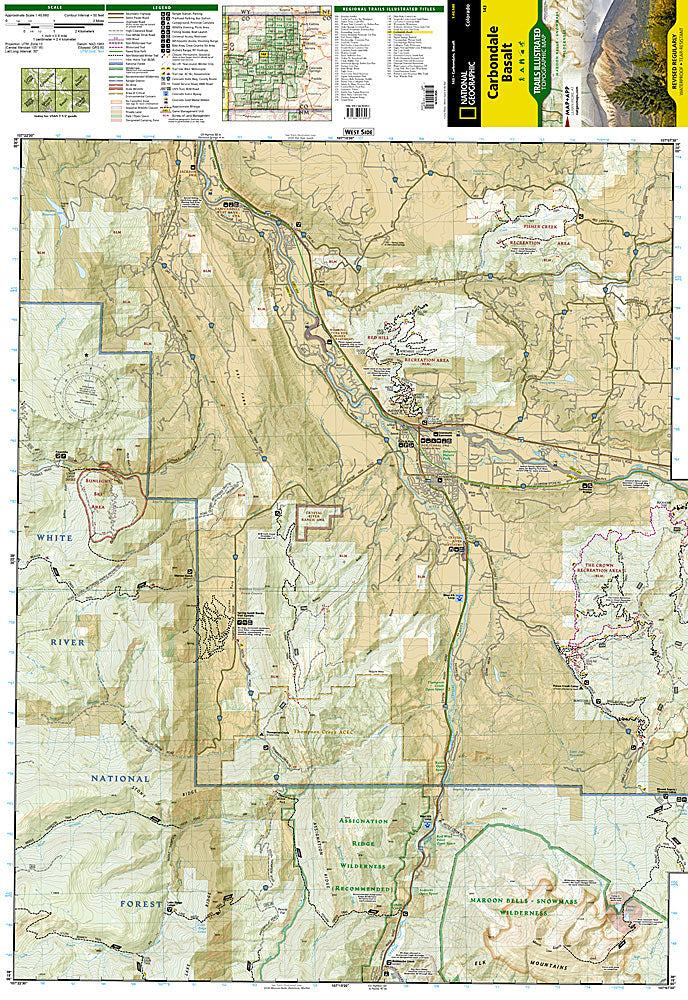 National Geographic Trails Illustrated Colorado Carbondale Basalt Topo Map TI00000143