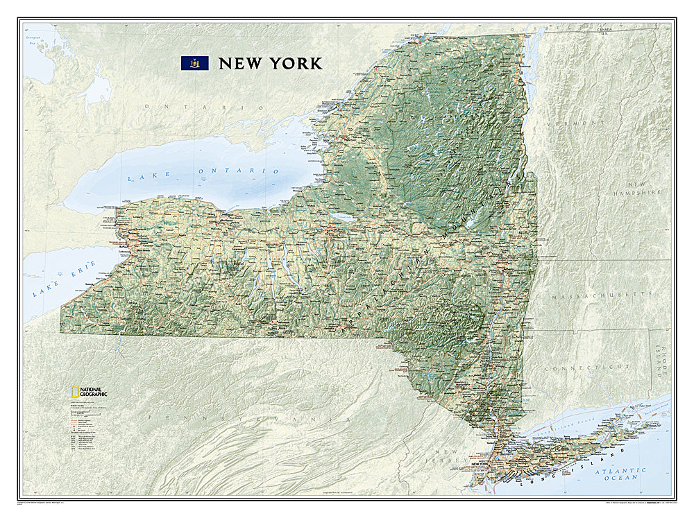 National Geographic Wall Map York NY Laminated RE01020404