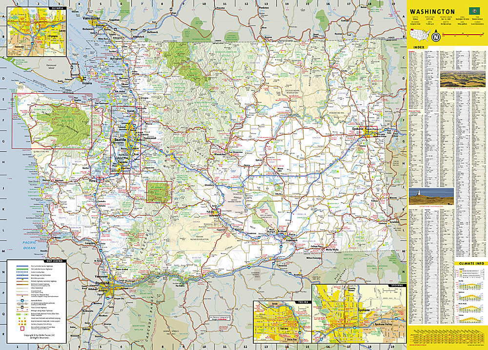 National Geographic Guide Map Washington Road Map & Travel Guide GM01020481