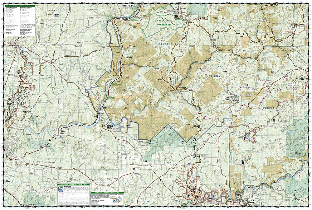 National Geographic PA Allegheny South National Forest Trail Illustrated Map TI00000739