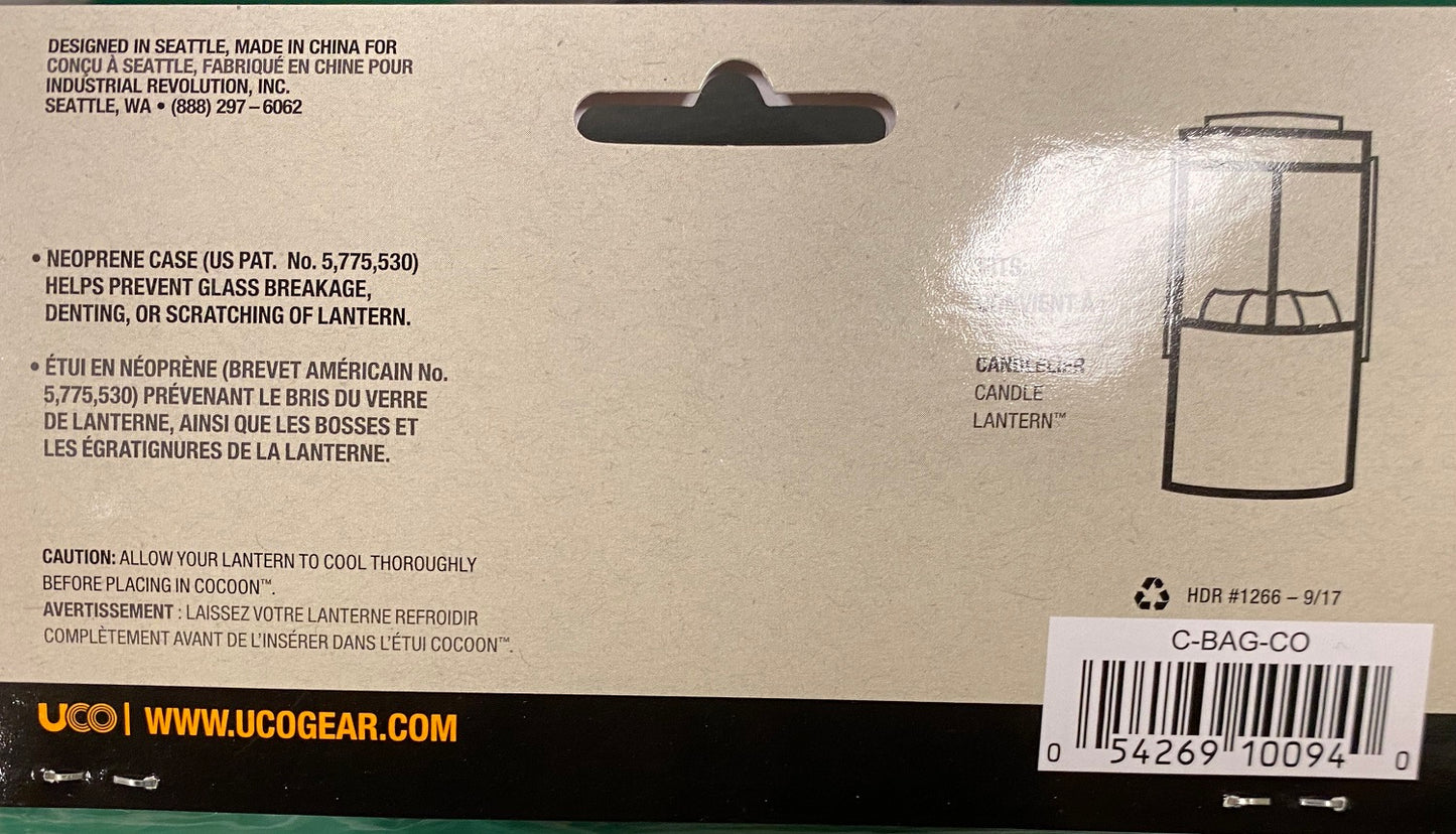 UCO Neoprene Cocoon Case for Candlelier Candle Lantern C-BAG-CO